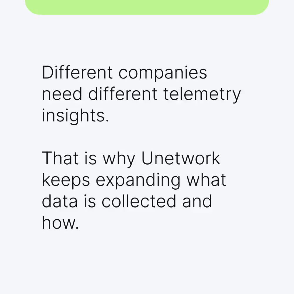 Unetwork telemetry showing different companies need different insights
