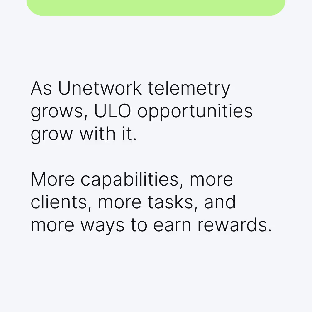 Unetwork telemetry showing more ways to earn rewards